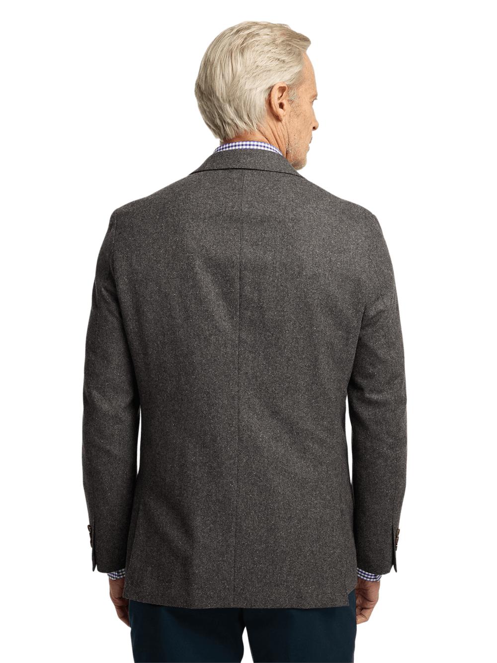 Wool Blend Donegal Single Breasted Notch Lapel Sport Coat - Charcoal Product Image