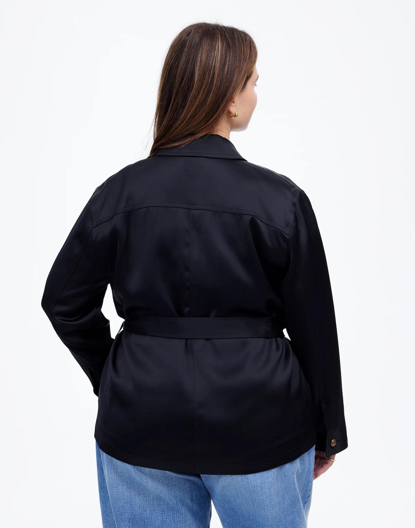 Plus Double-Faced Satin Safari Jacket Product Image