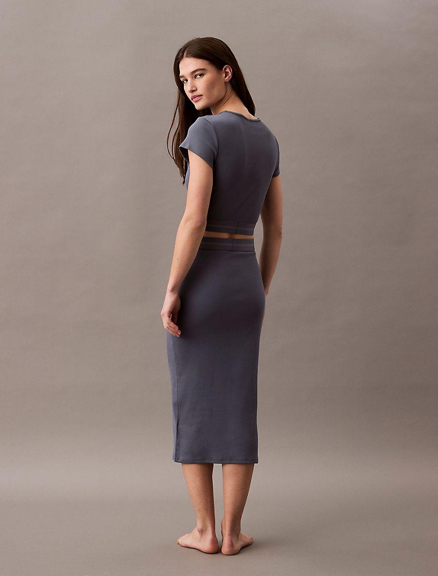 Cotton Stretch Rib Cropped Tee Product Image