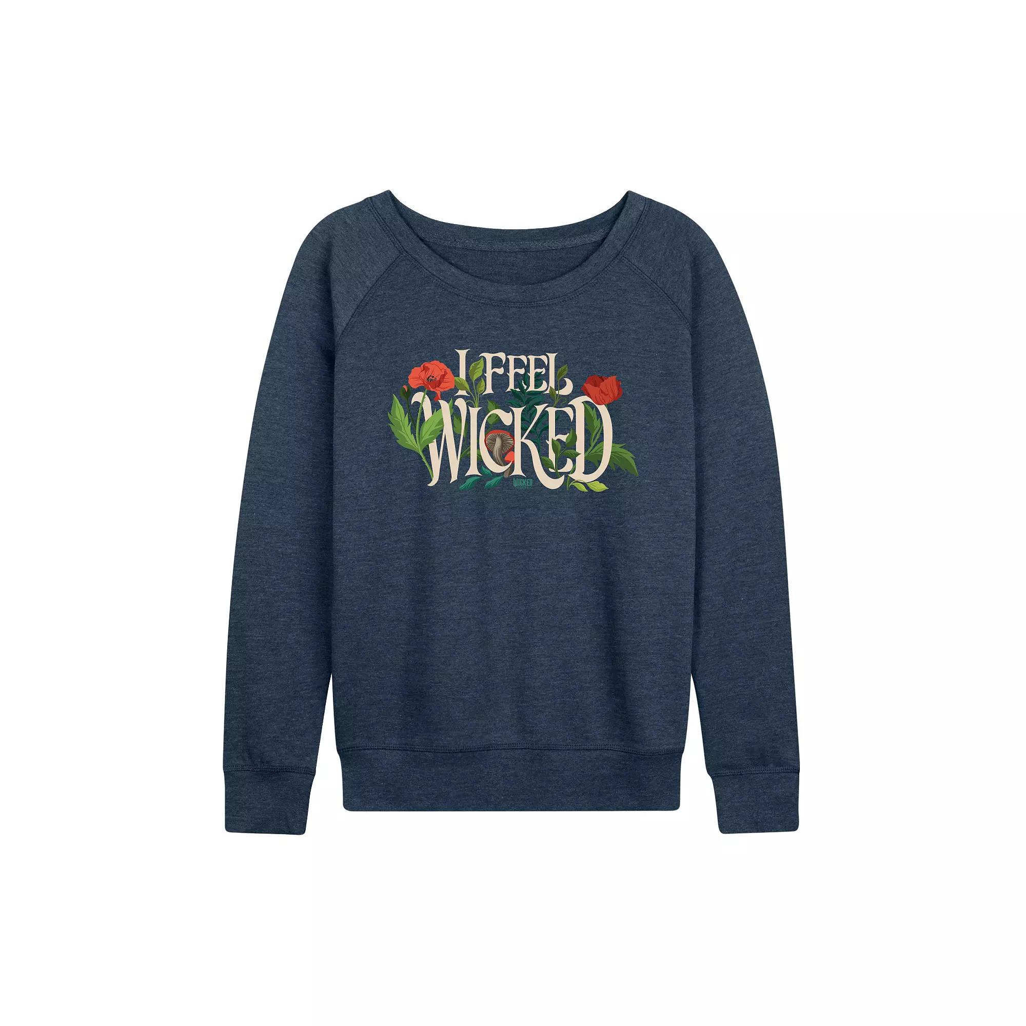 Women's Wicked For Good Elphaba I Feel Wicked French Terry Long Sleeve Tee,  Product Image