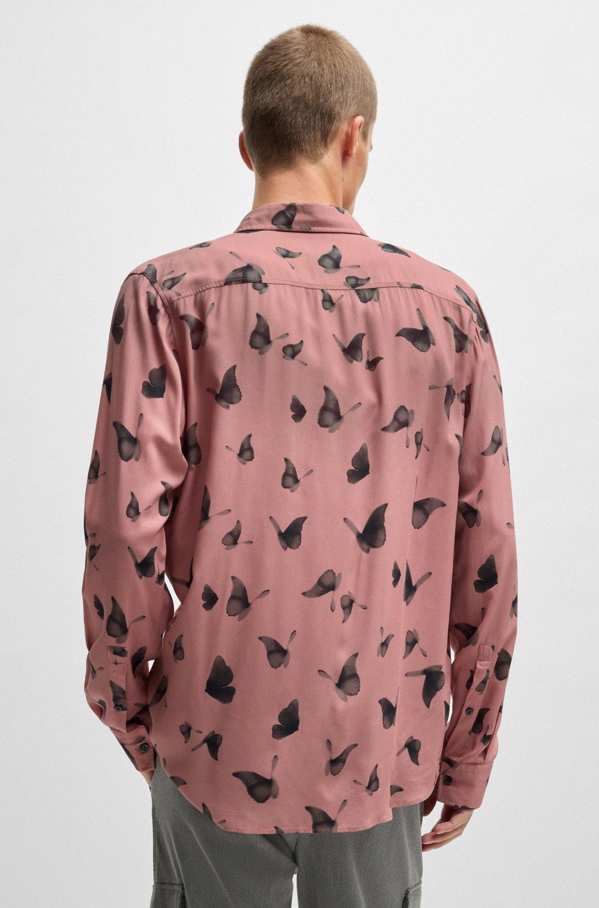 Relaxed-fit shirt in seasonal-print poplin Product Image