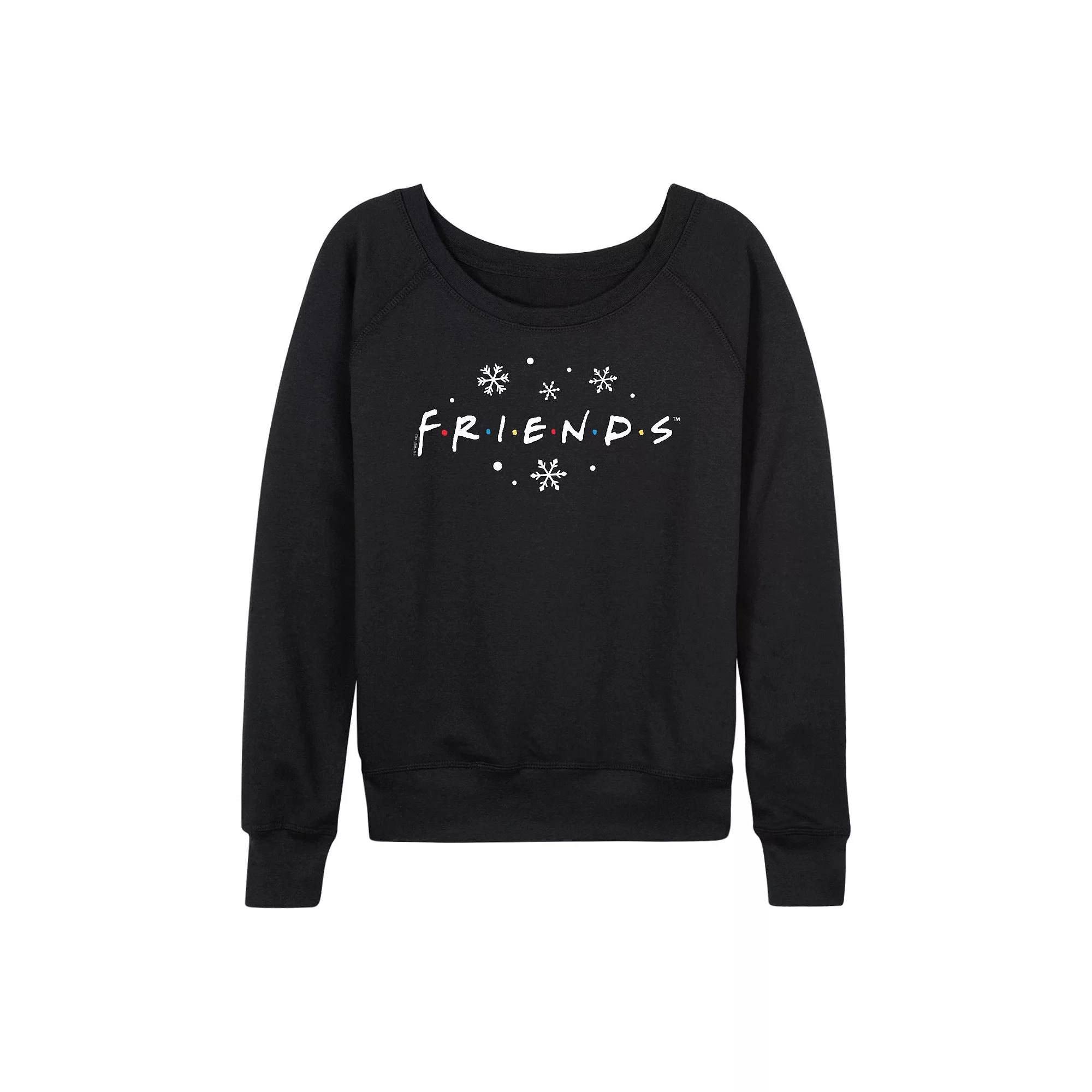 Women's Friends Logo Snowflakes French Terry Long Sleeve Tee,  Product Image