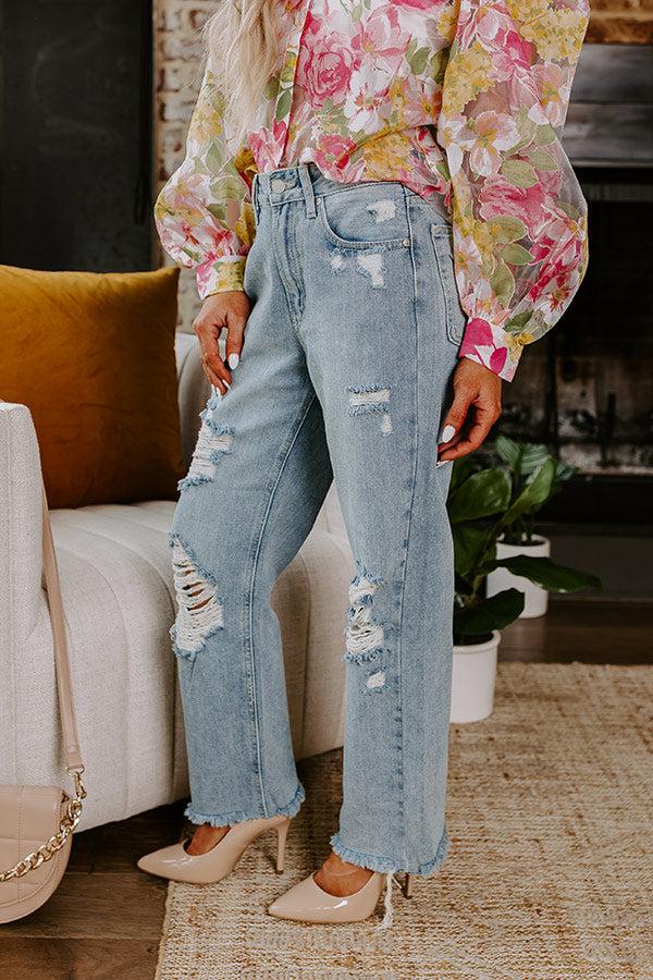 Just USA Kai High Waist Distressed Straight Leg Jean Product Image