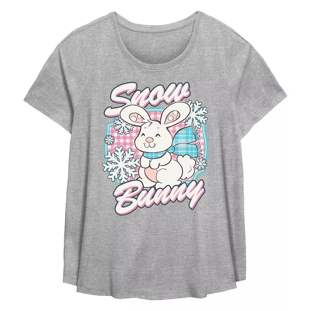 Plus Size Strawberry Shortcake Snow Bunny Flowy Graphic Tee, Women's, Size: 2XL, Grey Gray Product Image