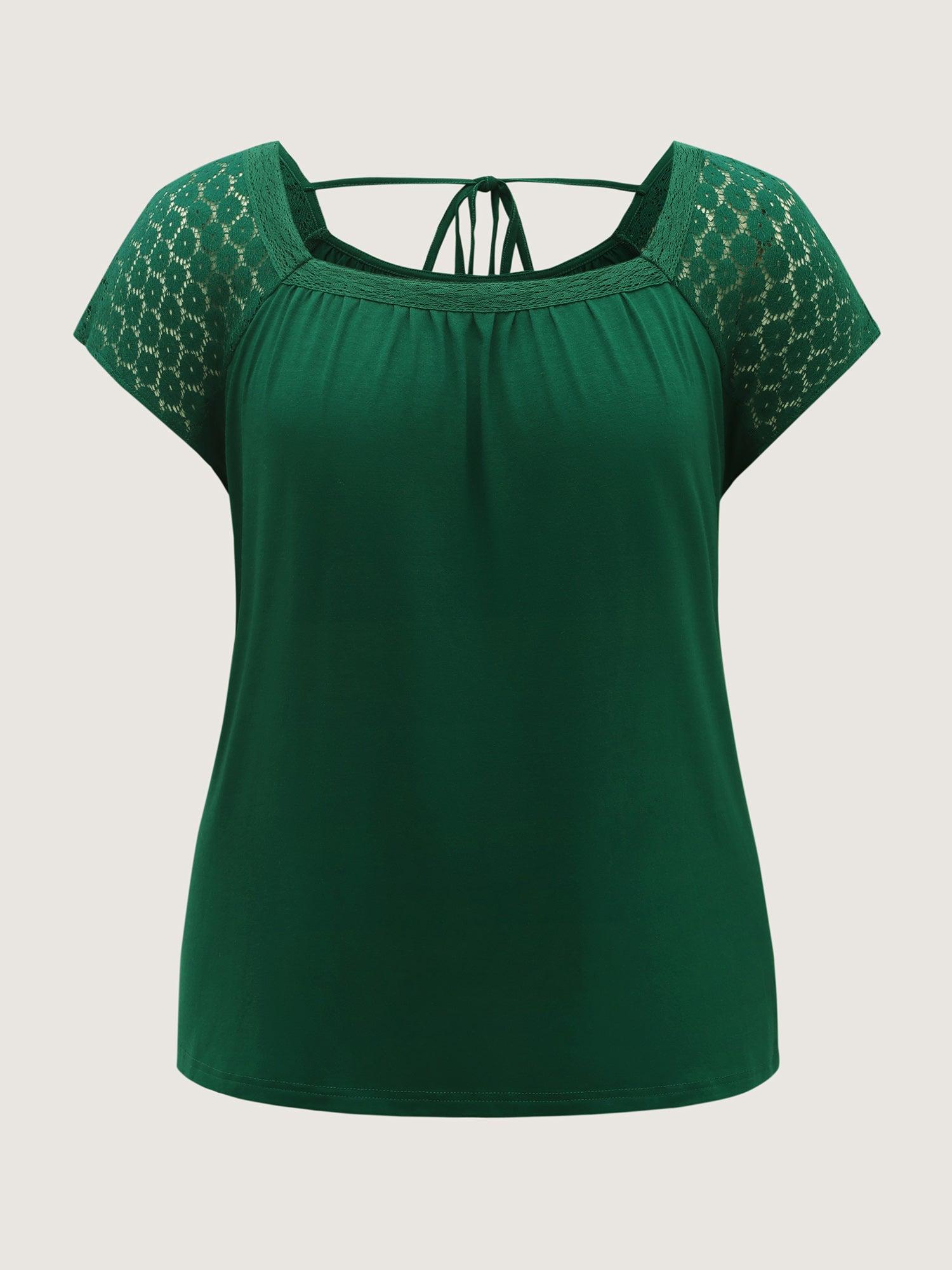 Supersoft Sheer Lace Trim Knit Top Female Product Image