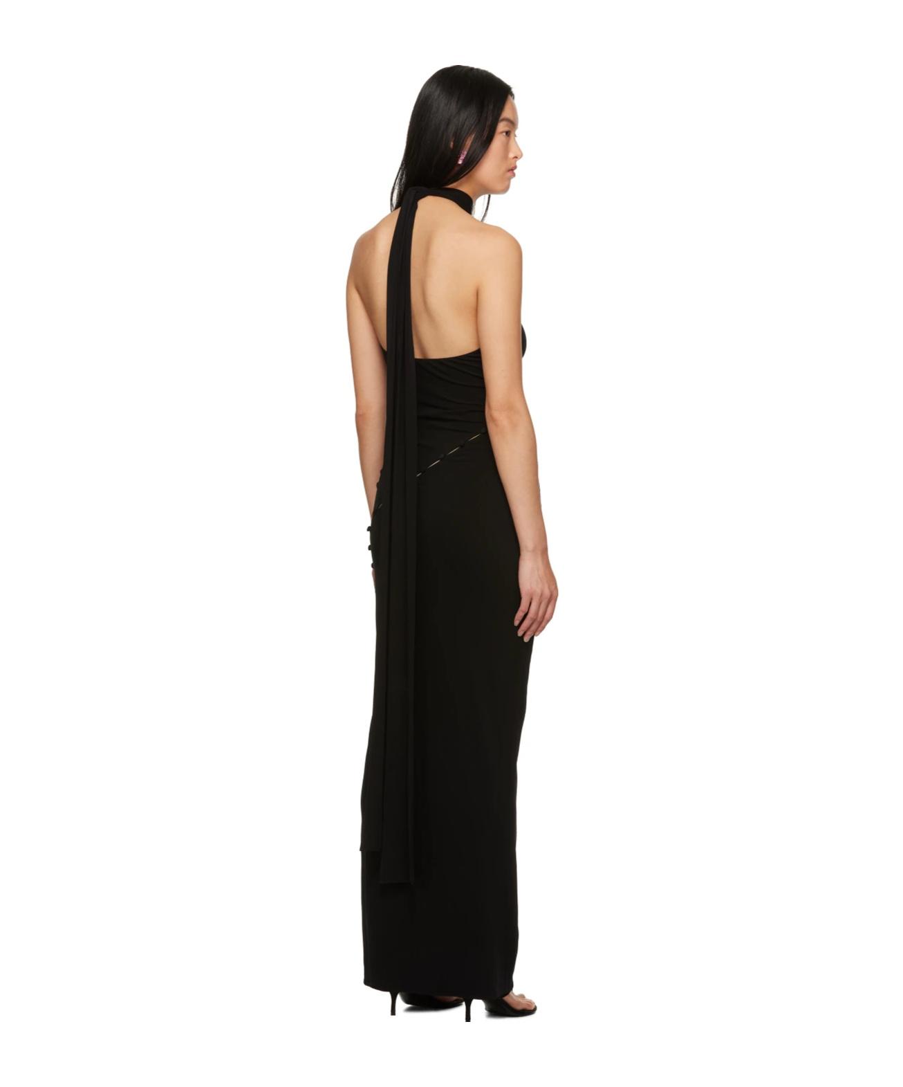 MAGDA BUTRYM Black Button Maxi Dress Product Image