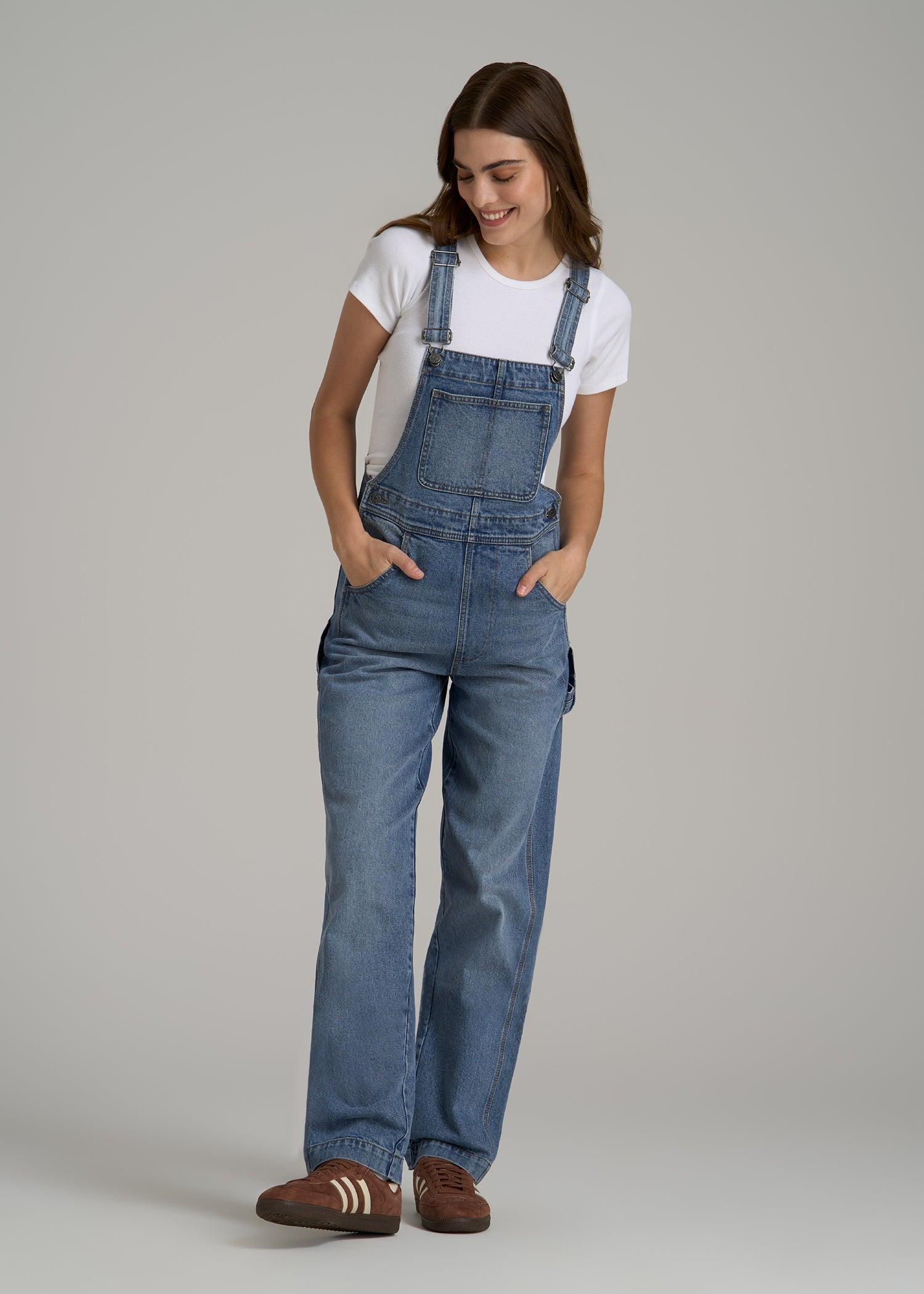 Denim Overalls for Tall Women in Malibu Blue Female Product Image