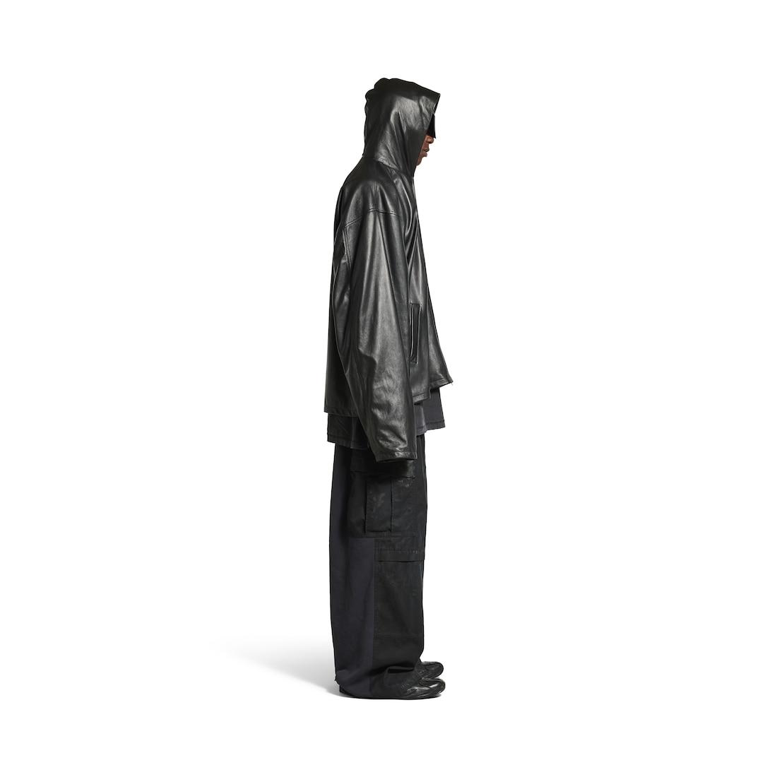 Men's Hooded Zip-up Jacket in Black Product Image