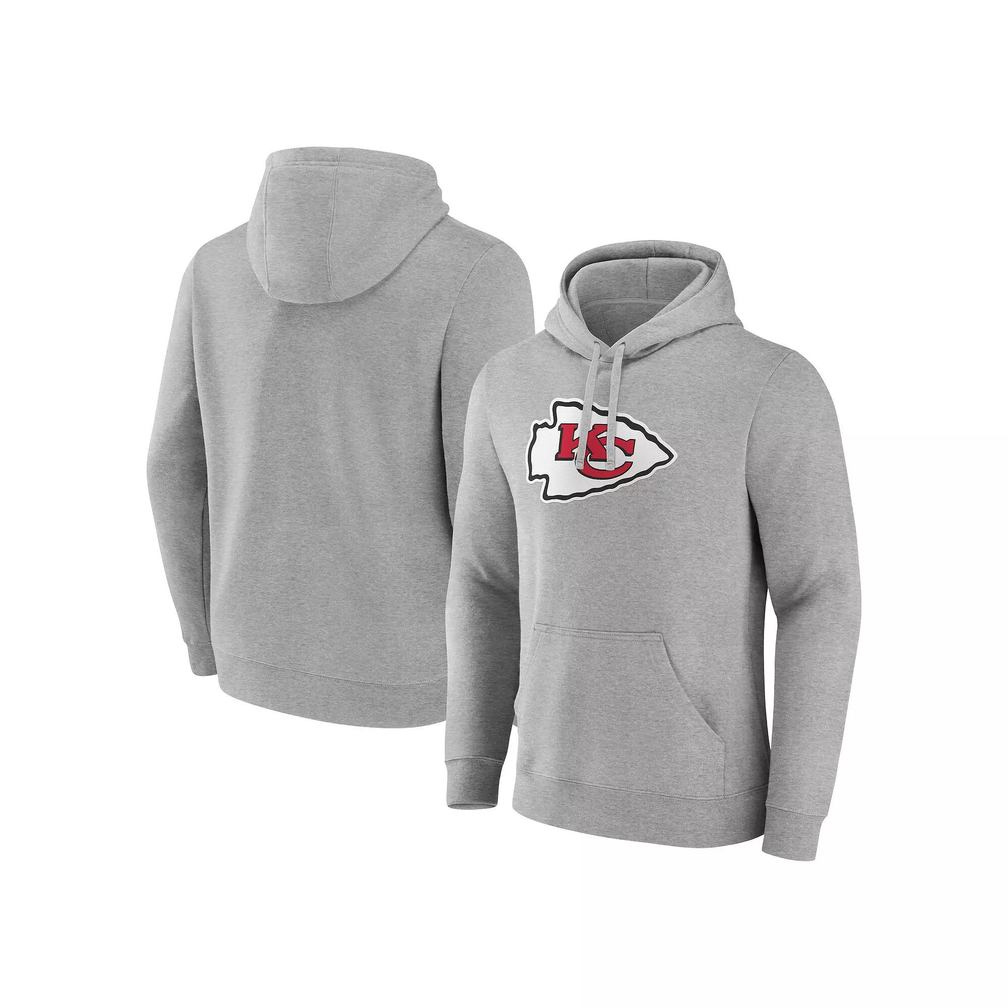Men's Fanatics Heather Gray Kansas City Chiefs Deliver Fleece Pullover Hoodie,  Product Image