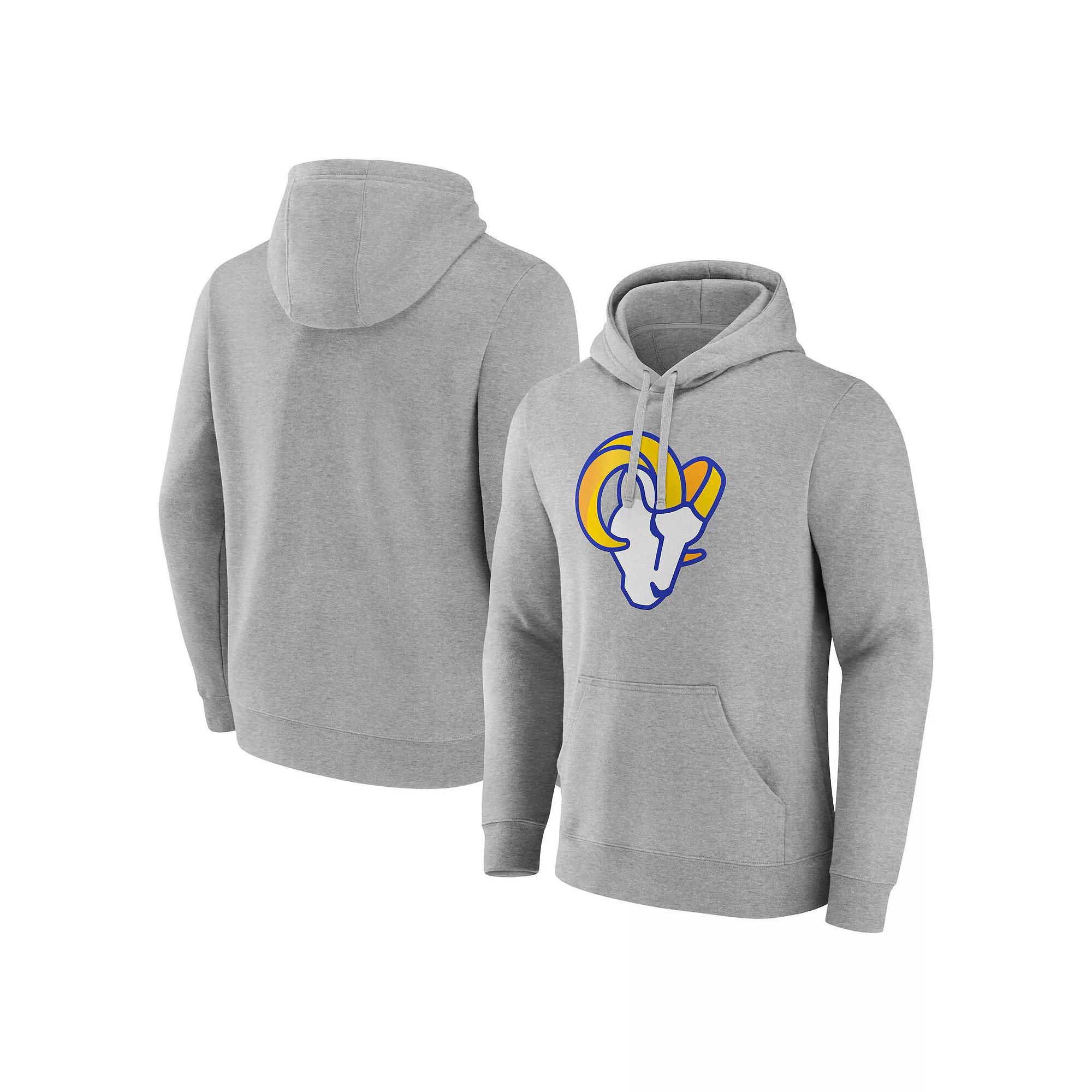 Men's Fanatics Heather Gray Los Angeles Rams Deliver Fleece Pullover Hoodie,  Product Image
