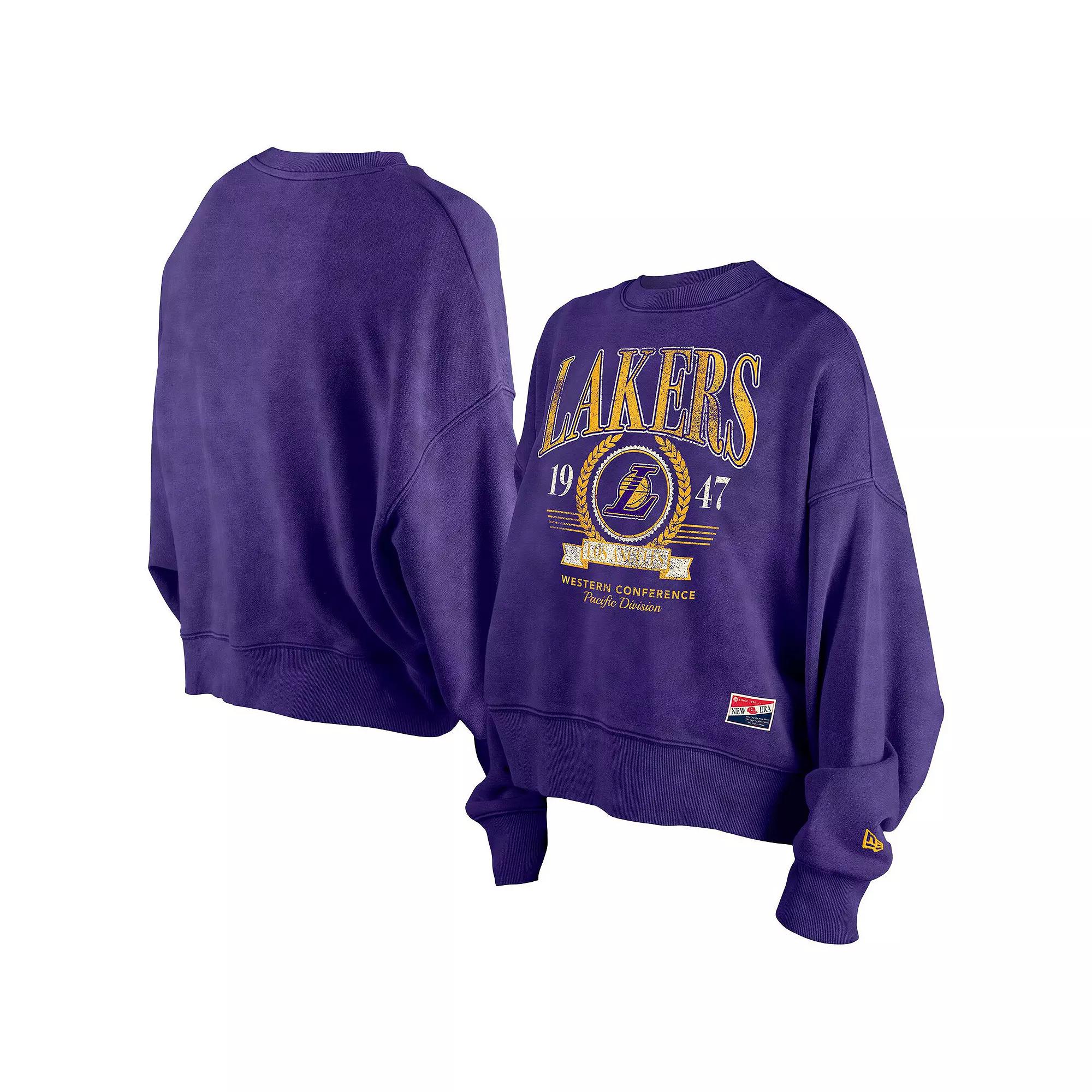 Women's New Era Purple Los Angeles Lakers Throwback Vintage Enzyme Wash Over Product Image