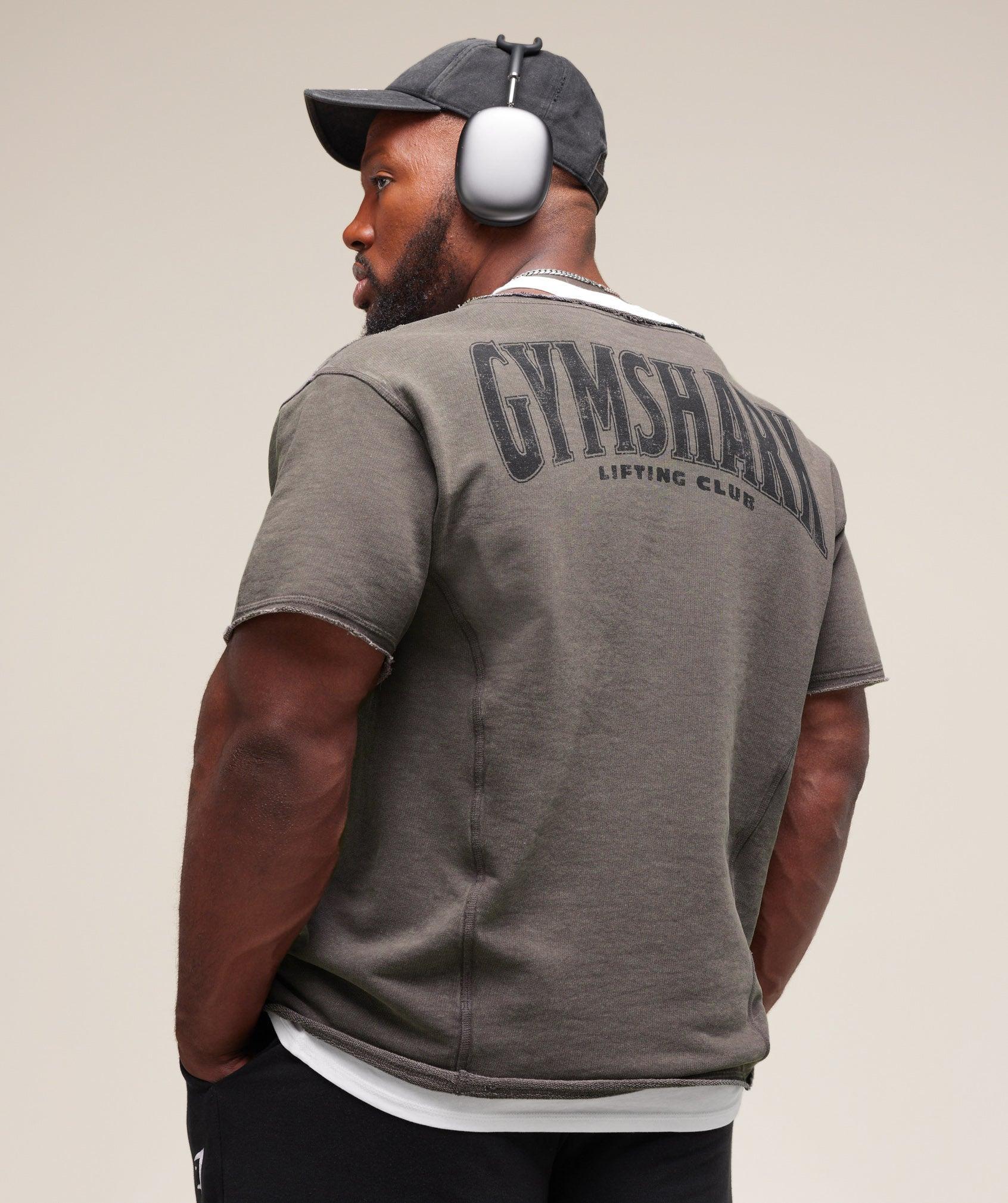 Gymshark Heritage Washed Rag Top - Onyx Grey Male Product Image