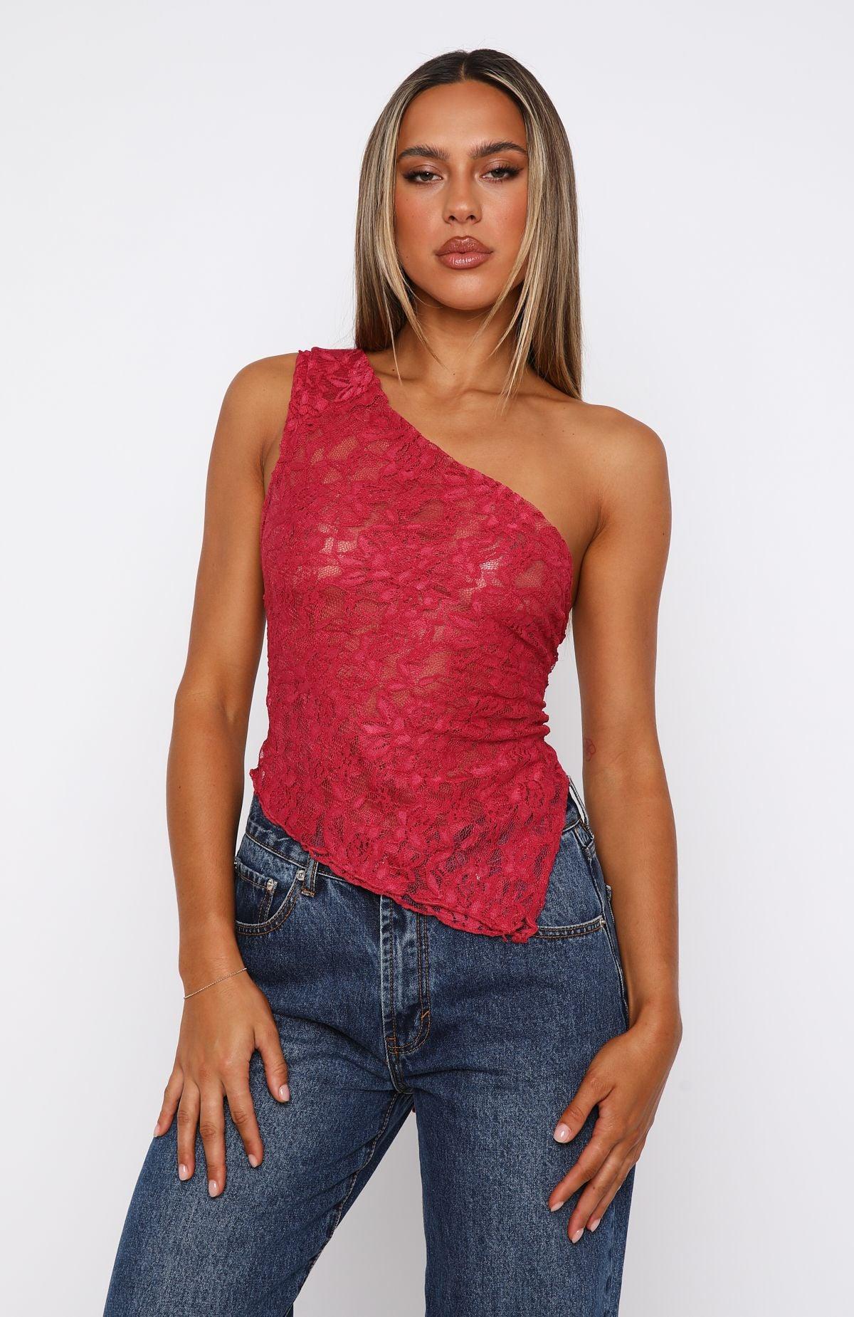 It's A Love Story Lace Top Berry Product Image