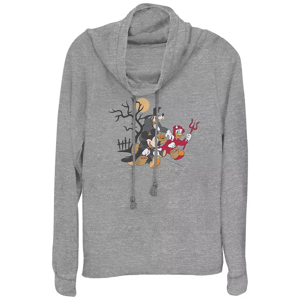 Disney's Mickey Mouse And Friends Trick Or Treaters Women's Cowlneck Graphic Lightweight Long Sleeve,  Product Image