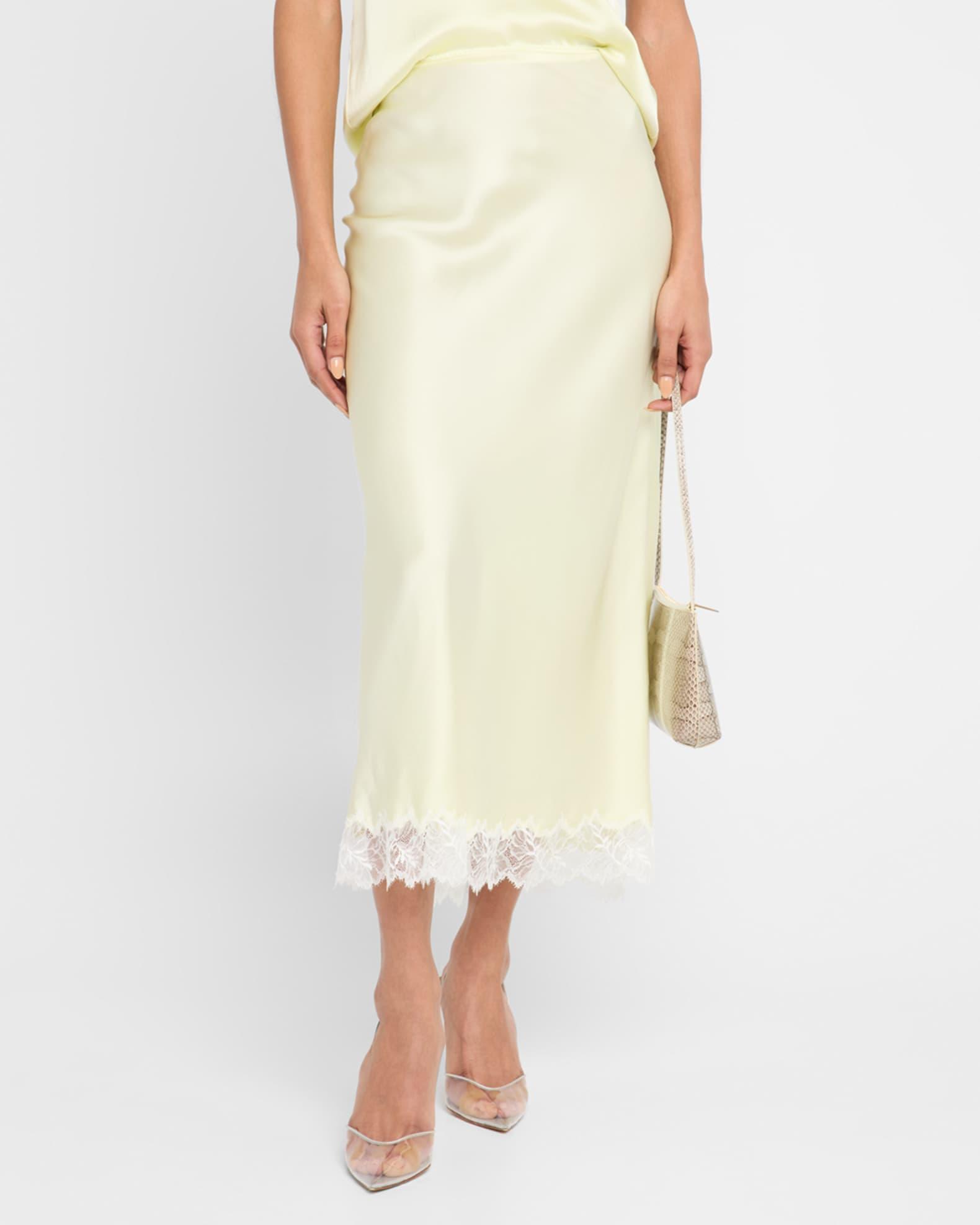 Miranda Scalloped Lace Bias-Cut Skirt Product Image