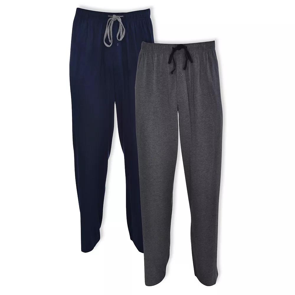 Big & Tall Hanes® 2-pack Solid Knit Pajama Pants, Men's,  Product Image