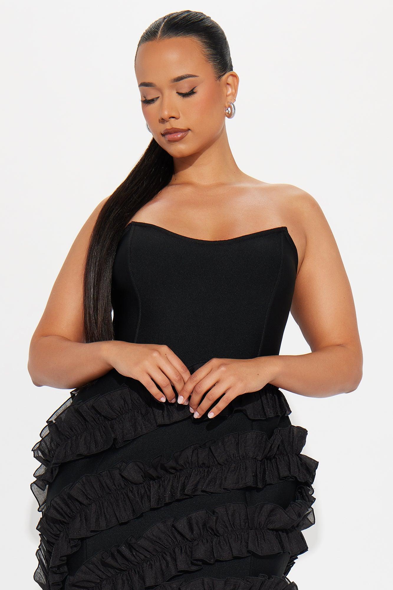 All Mine Ruffle Bandage Maxi Dress - Black Product Image