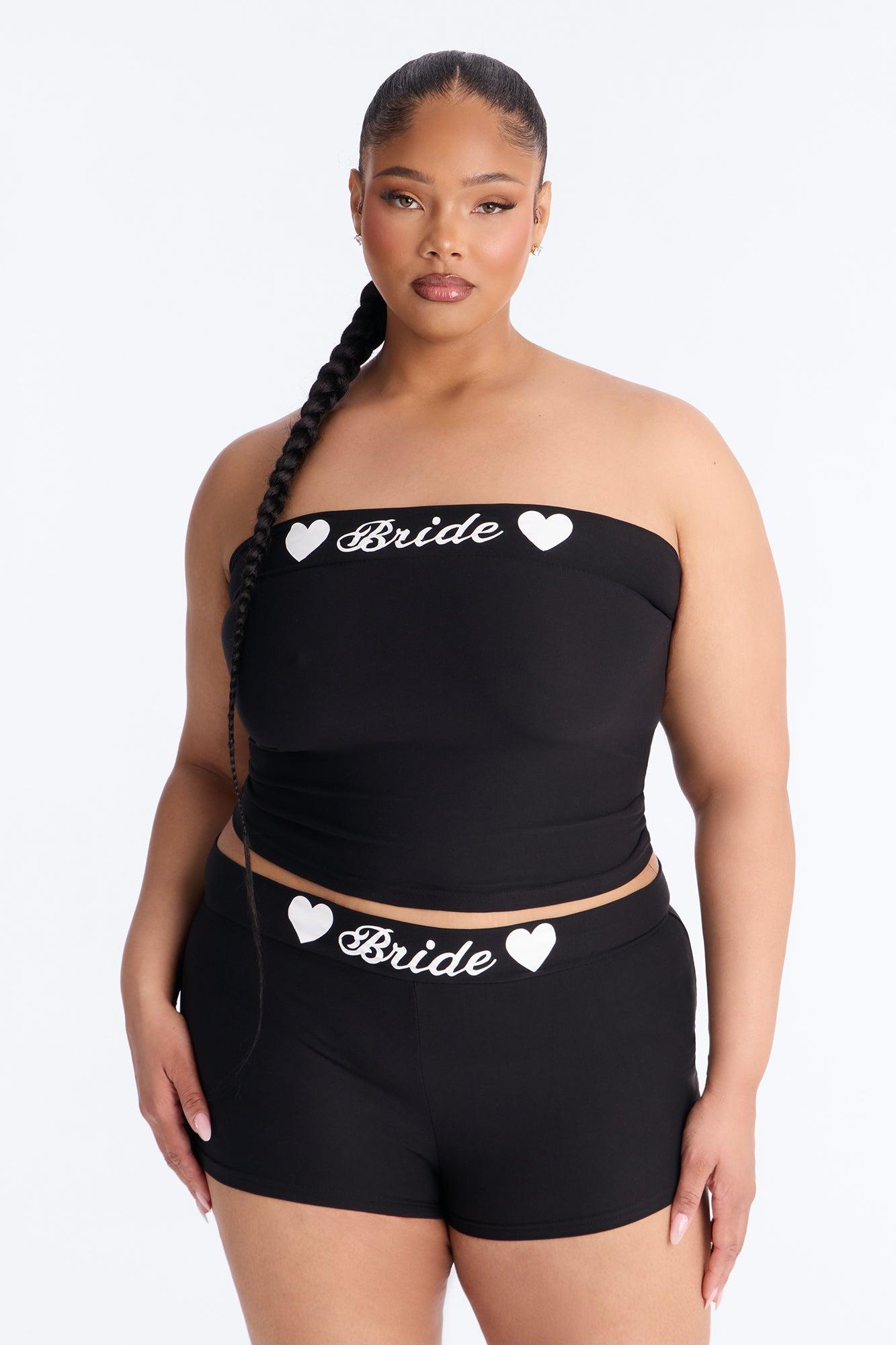 Let's Bach Bride PJ Tank & Short Set - Black/White Female Product Image