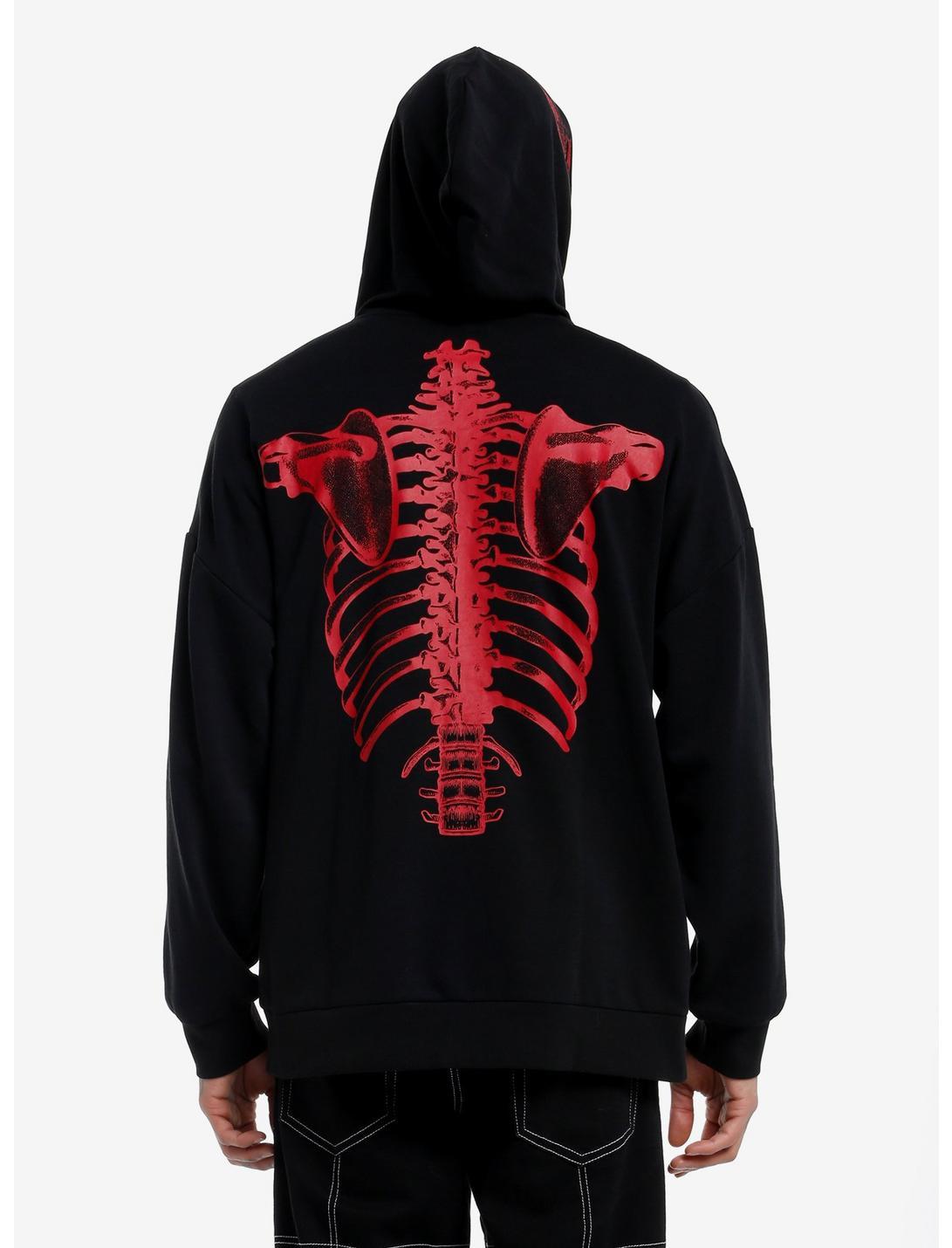 Black & Red Skeleton Hoodie Product Image