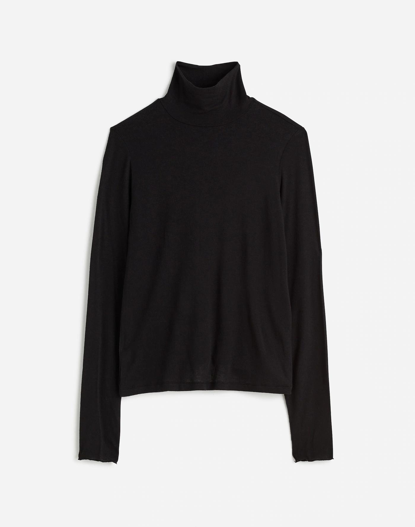 Wool-Blend Turtleneck Long-Sleeve Tee Product Image