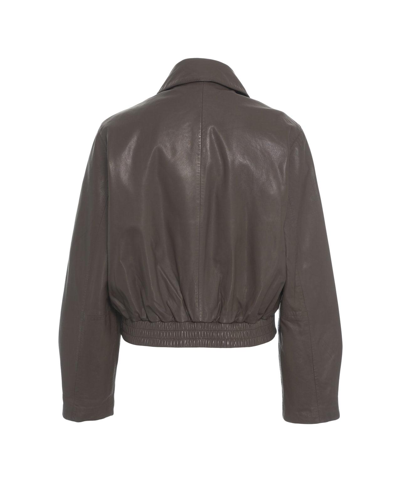 Leather bomber jacket Product Image