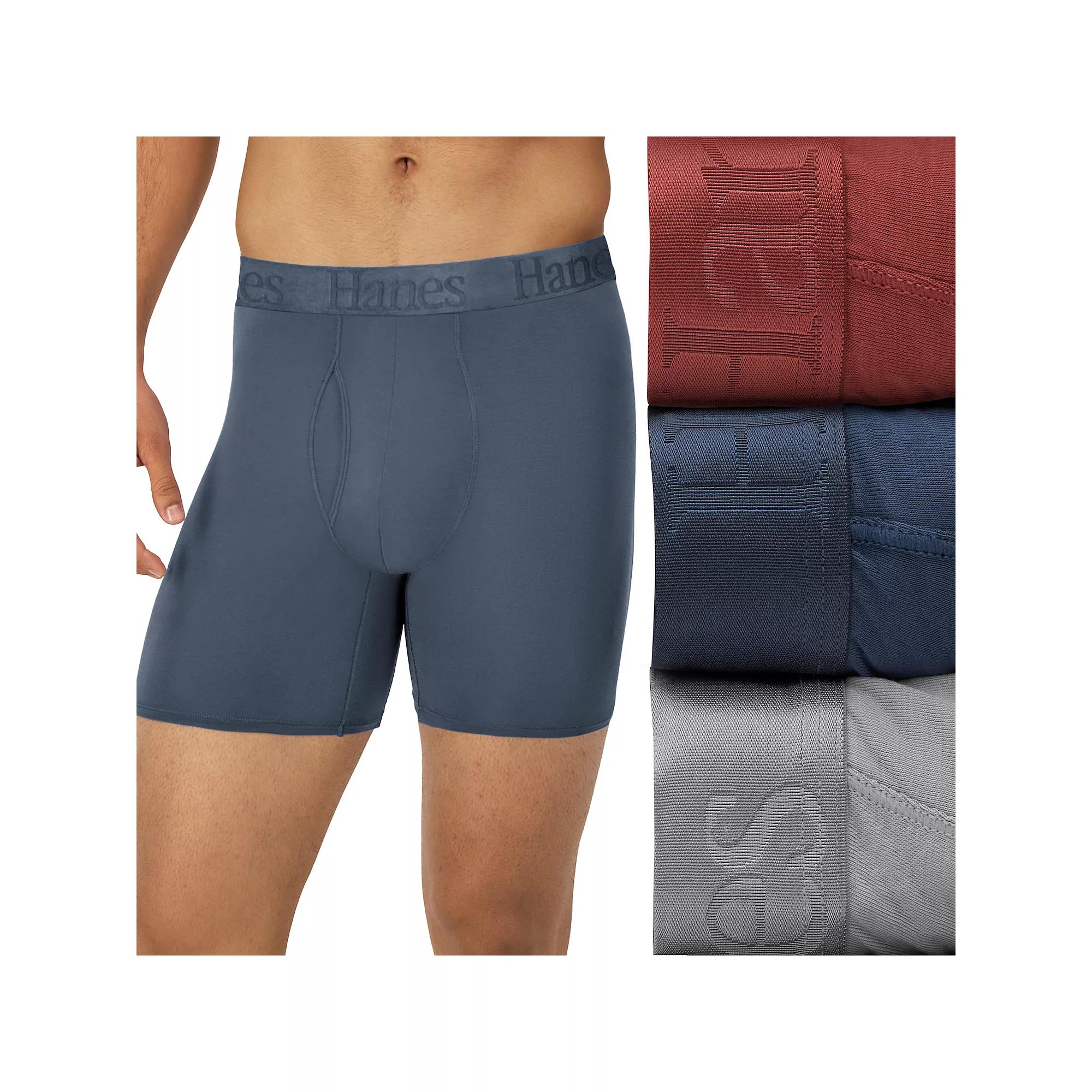 Men's Hanes Originals 3-Pack Ultimate SuperSoft Boxer Briefs,  Product Image