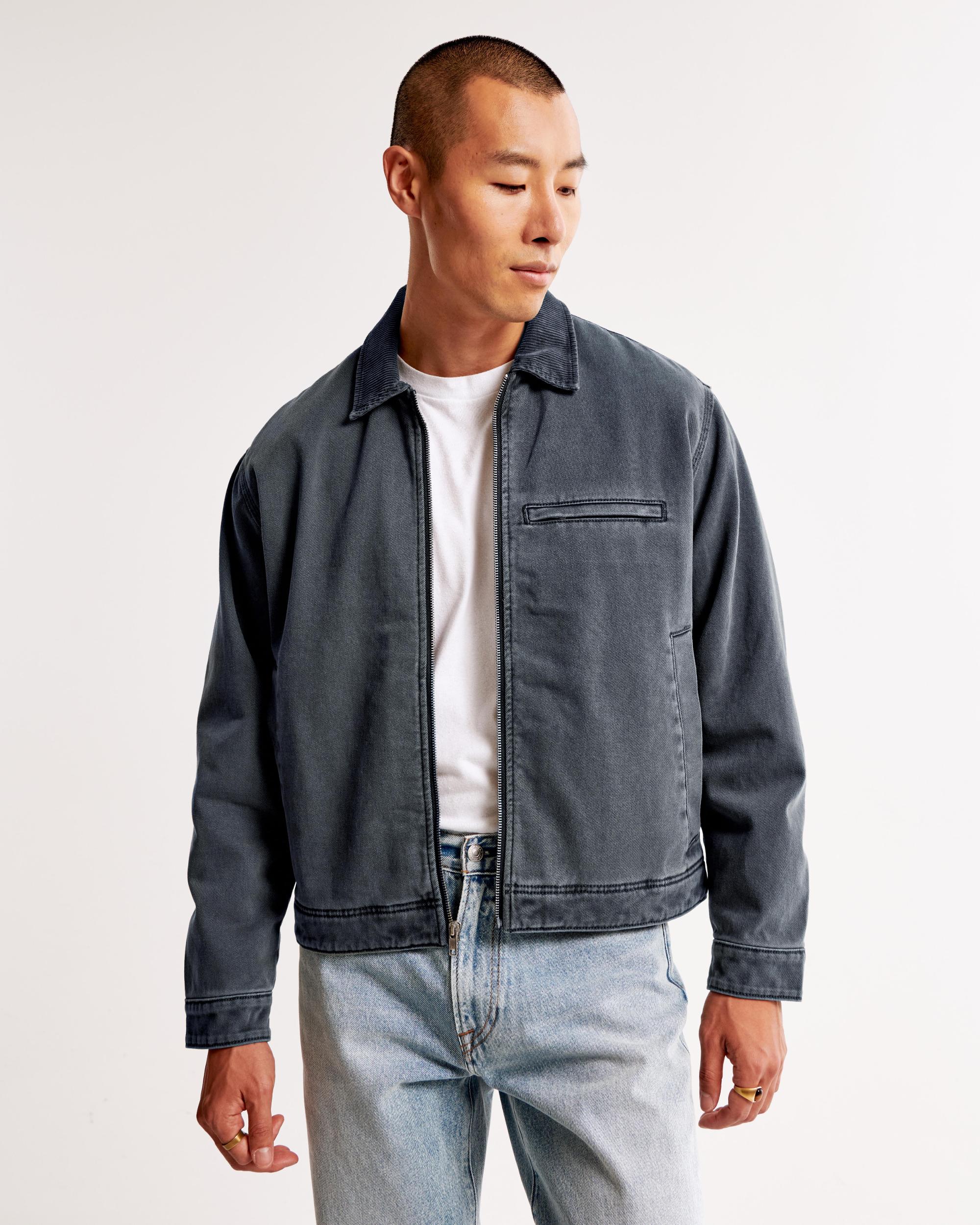 Cropped Zip Workwear Jacket Product Image