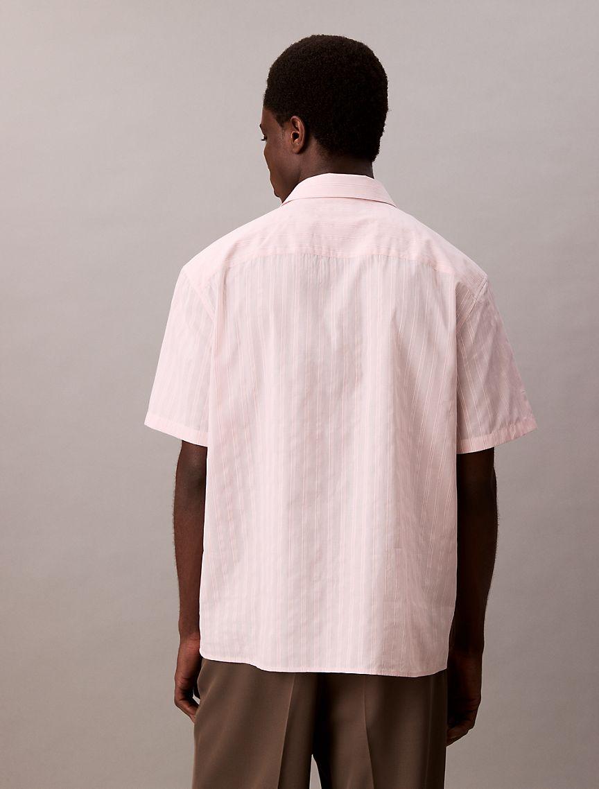 Textured Cotton Stripe Easy Button-Down Shirt  Product Image