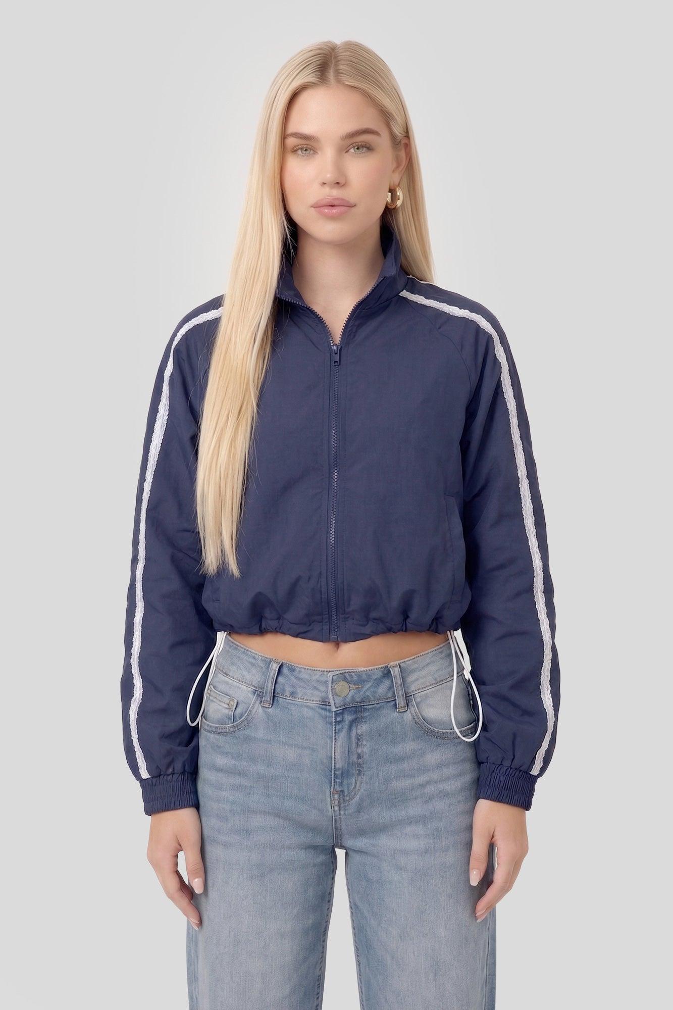 Lace Trim Windbreaker Female Product Image
