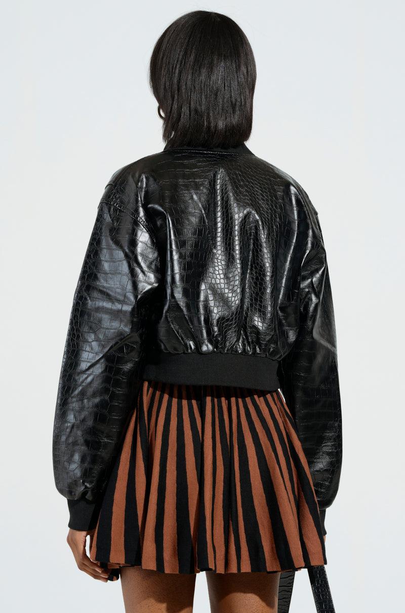 WHAT I WANT FAUX LEATHER BOMBER Product Image