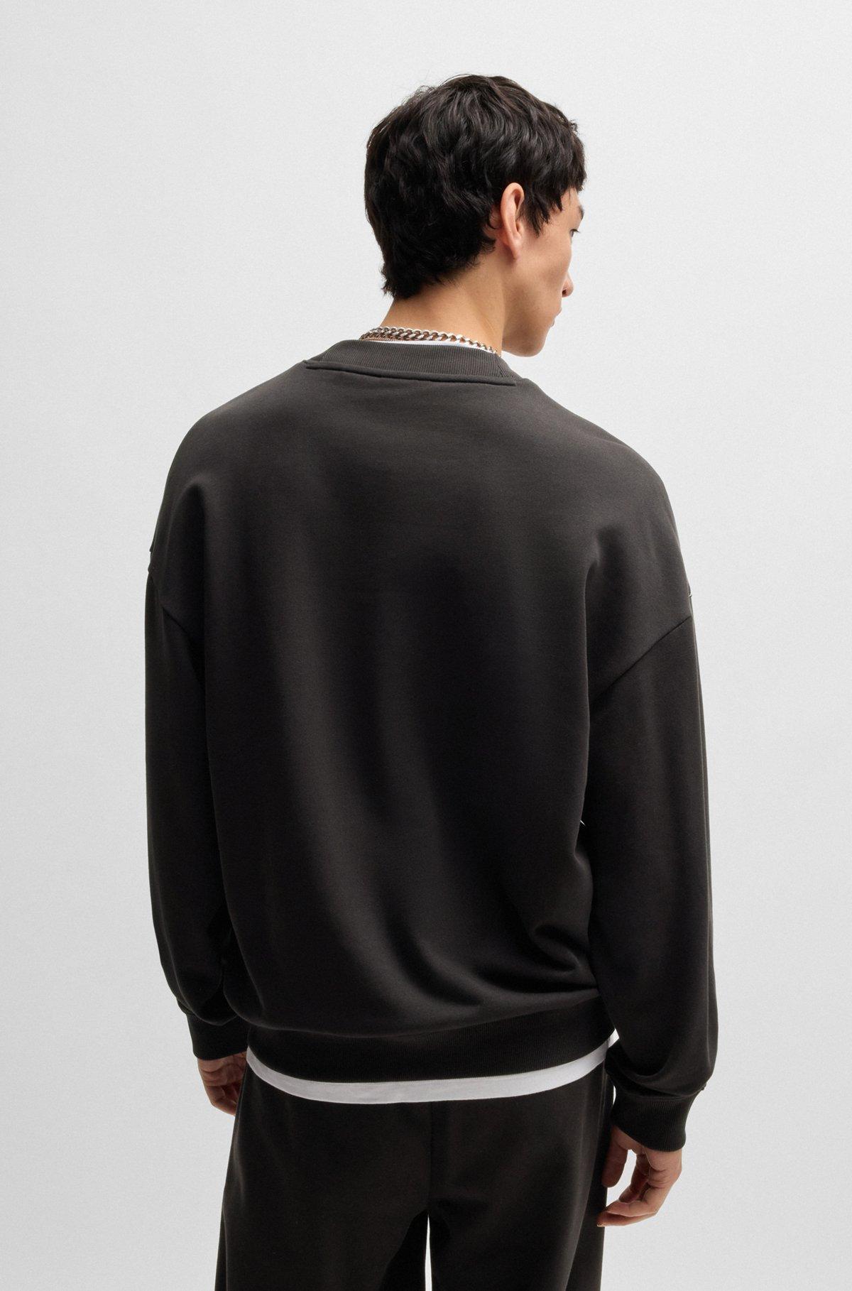 Cotton-terry sweatshirt with chain-stitch logo Product Image