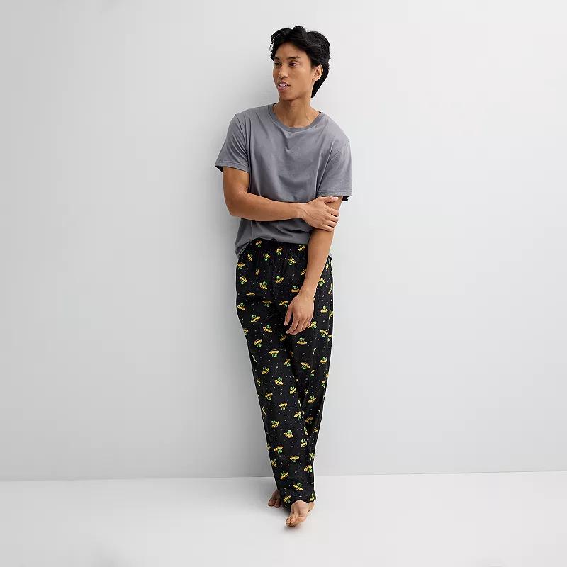 Mens PJs + PANCAKES Pajama T-Shirt & Bottle Print Pajama Pants Set Product Image