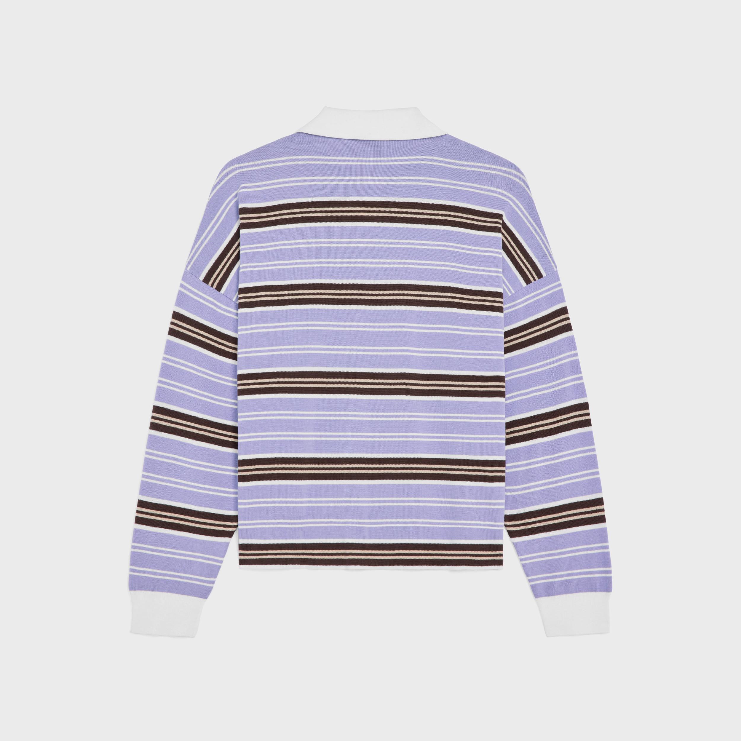 polo sweater IN striped cotton Product Image