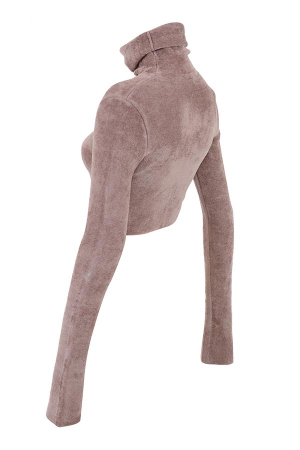 Suri  rose chenille cropped top - sale Product Image