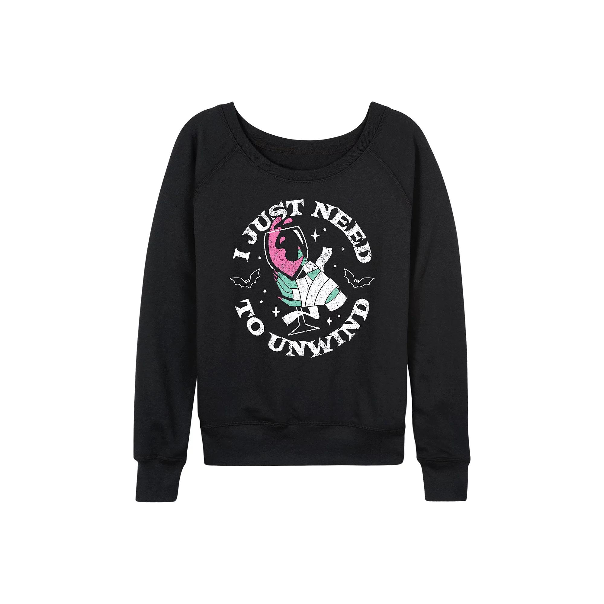 Women's I Just Need To Unwind Mummy French Terry Long Sleeve Tee,  Product Image