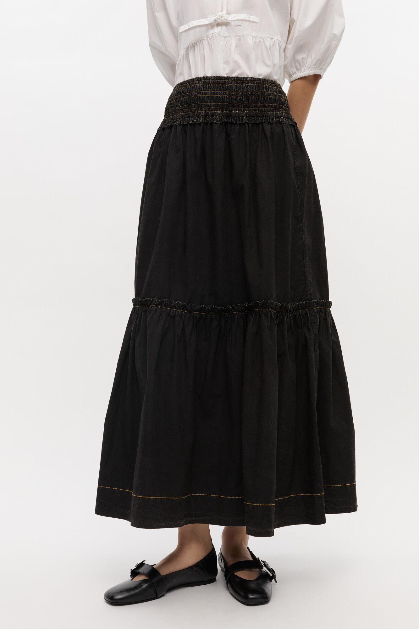Black Washed Smock Skirt Product Image