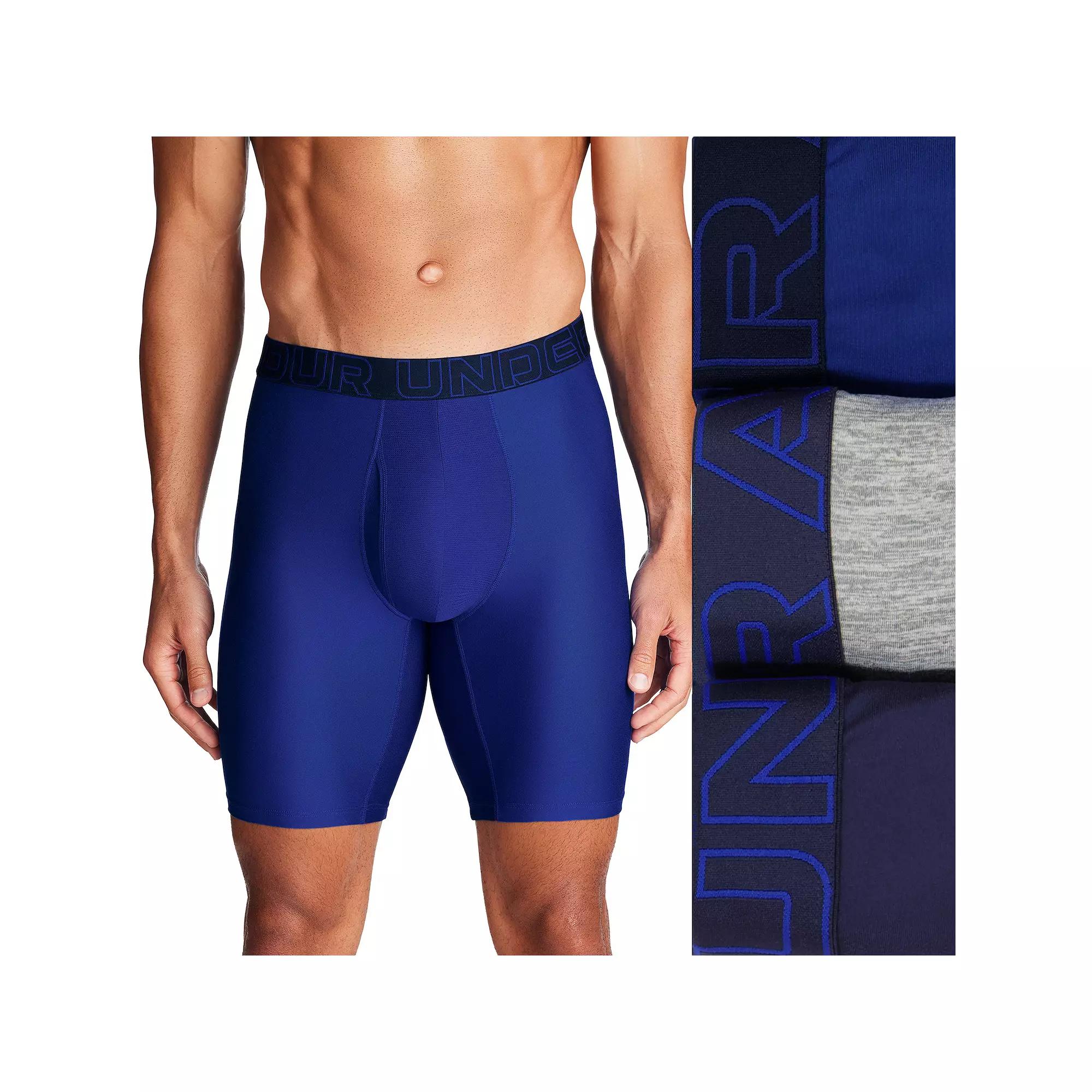 Men's Under Armour 3-pack Performance Tech 9-in. Long Leg Boxer Briefs,  Product Image