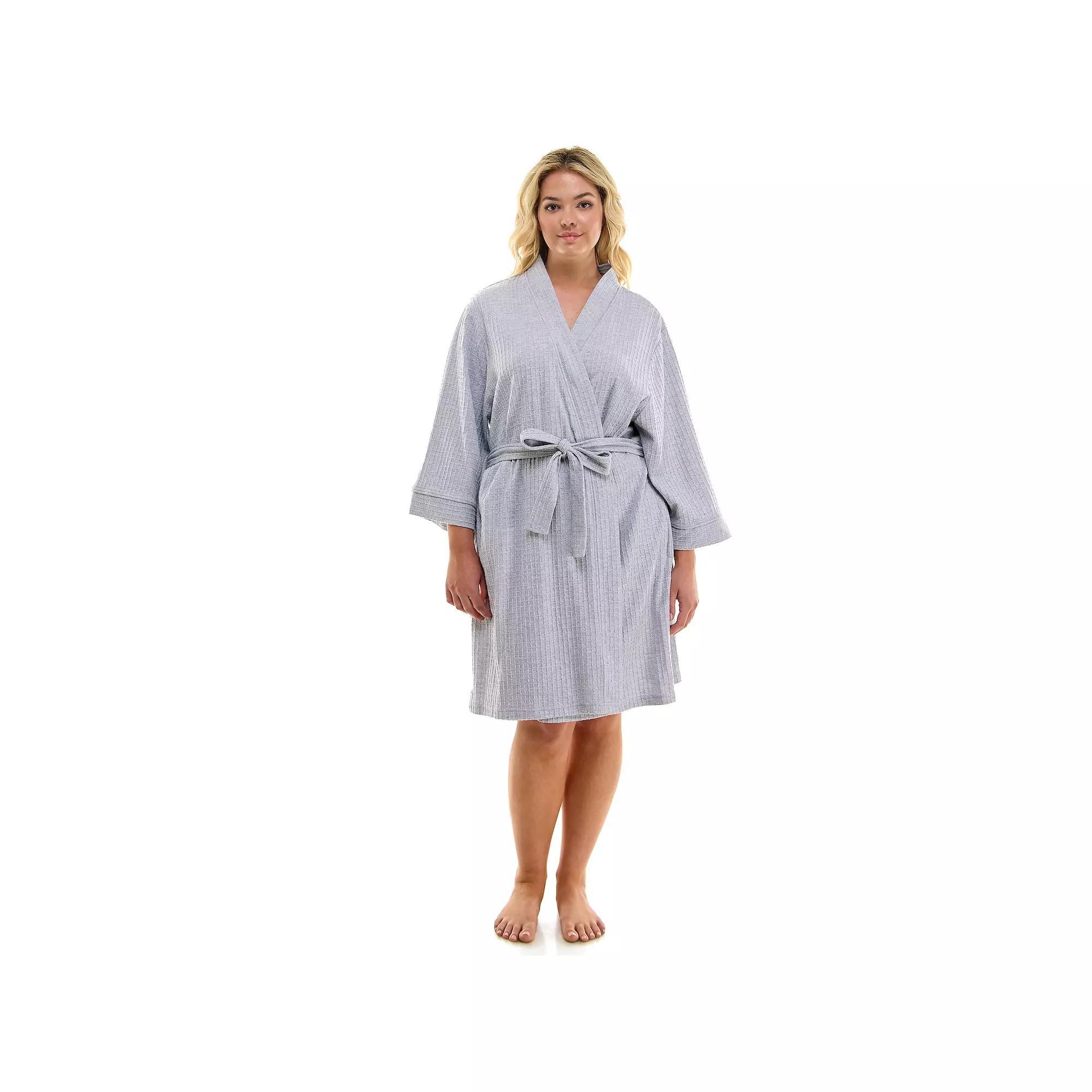 Plus Size Croft & Barrow® Kimono Robe, Women's, Size: 2XL, Grey Grey Product Image