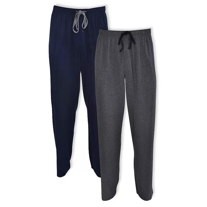 Big & Tall Hanes® 2-pack Solid Knit Pajama Pants, Men's,  Product Image