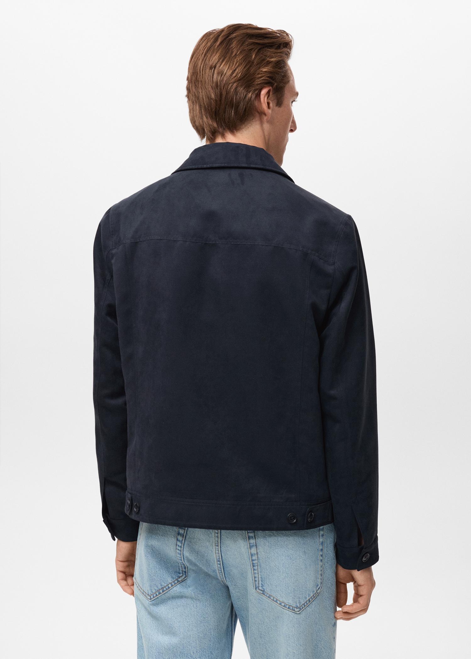 Suede leather-effect overshirt - Men | MANGO USA Product Image