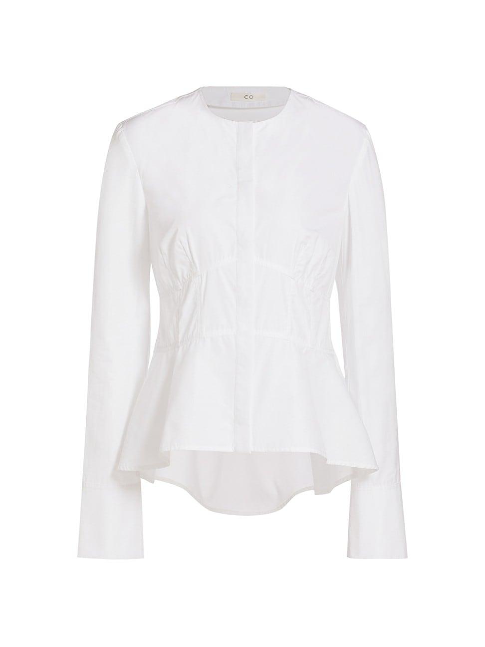 Womens Cotton Peplem-Hem Shirt Product Image