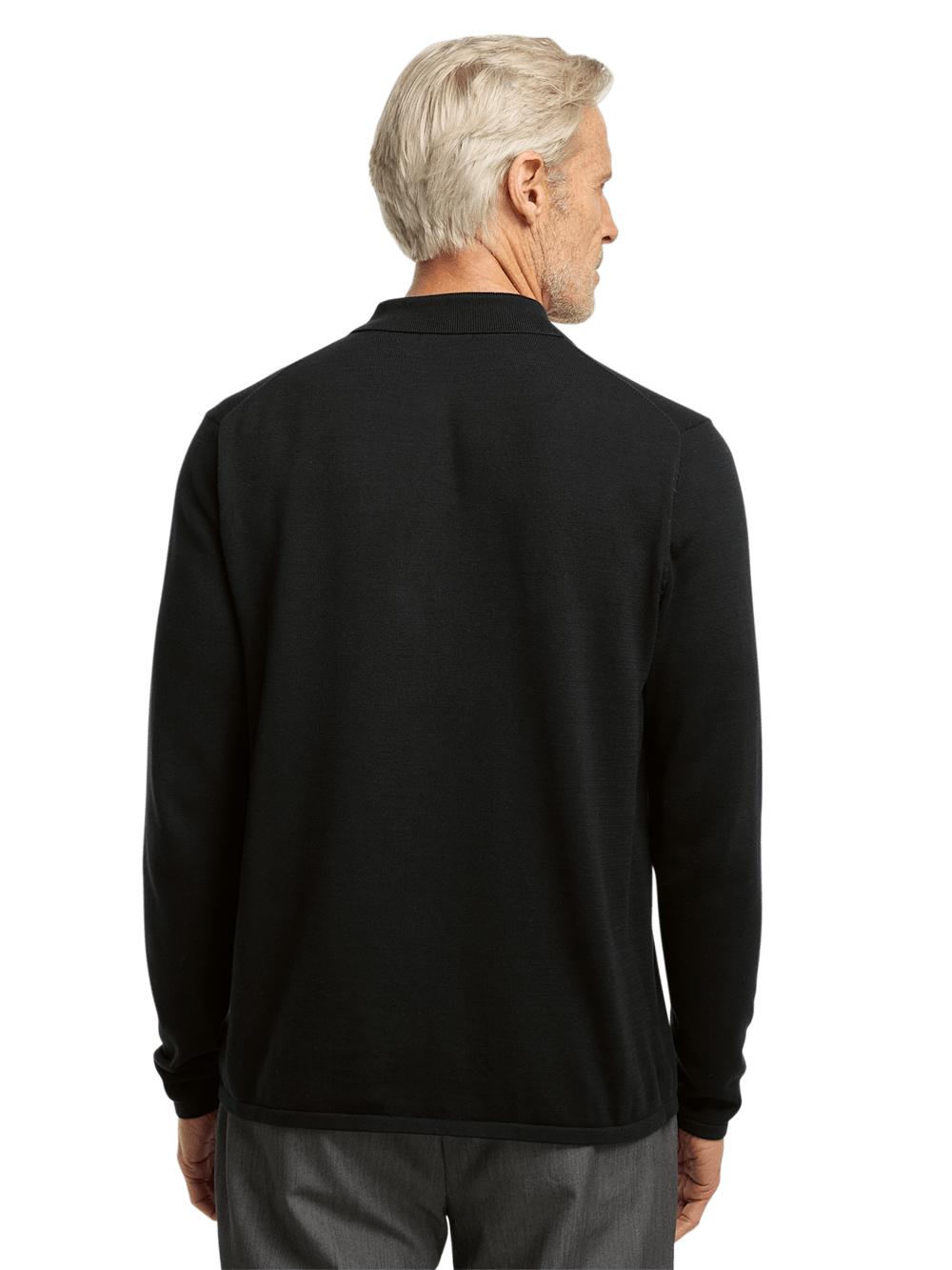 Supima Cotton Button Front Polo - Black Product Image