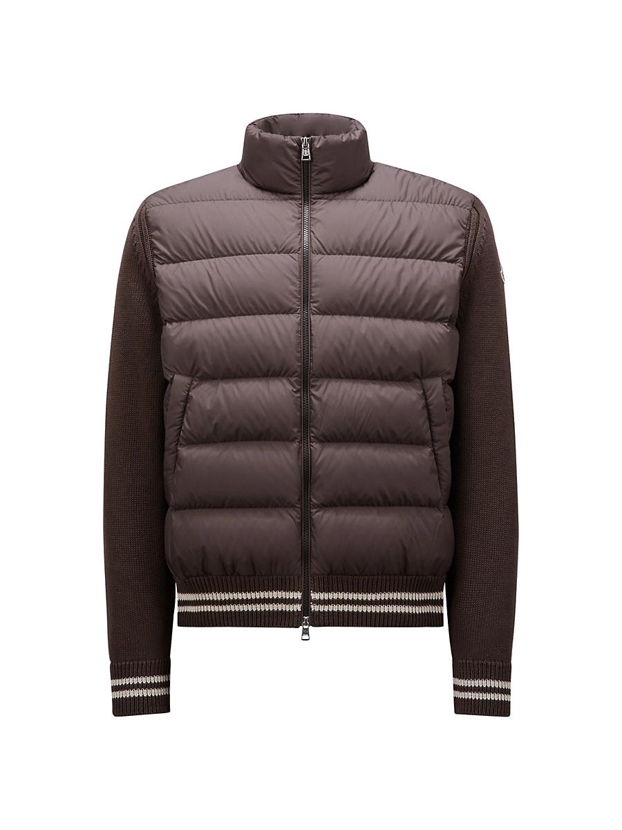 Mens Padded Zip-Up Knit Cardigan Product Image