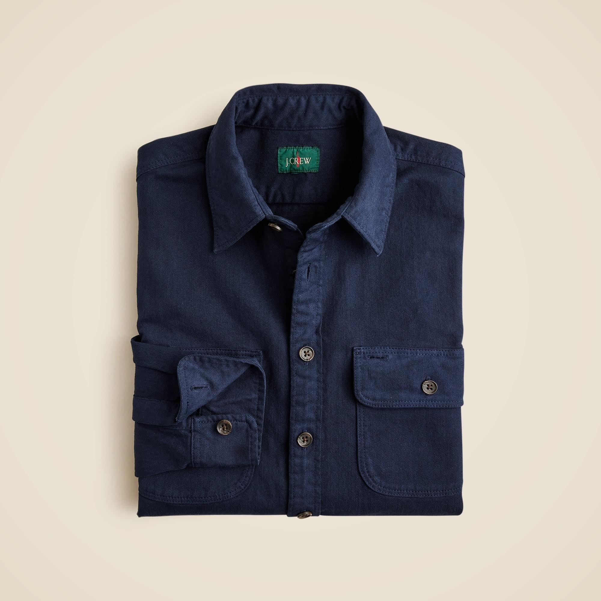 Garment-dyed twill overshirt Product Image