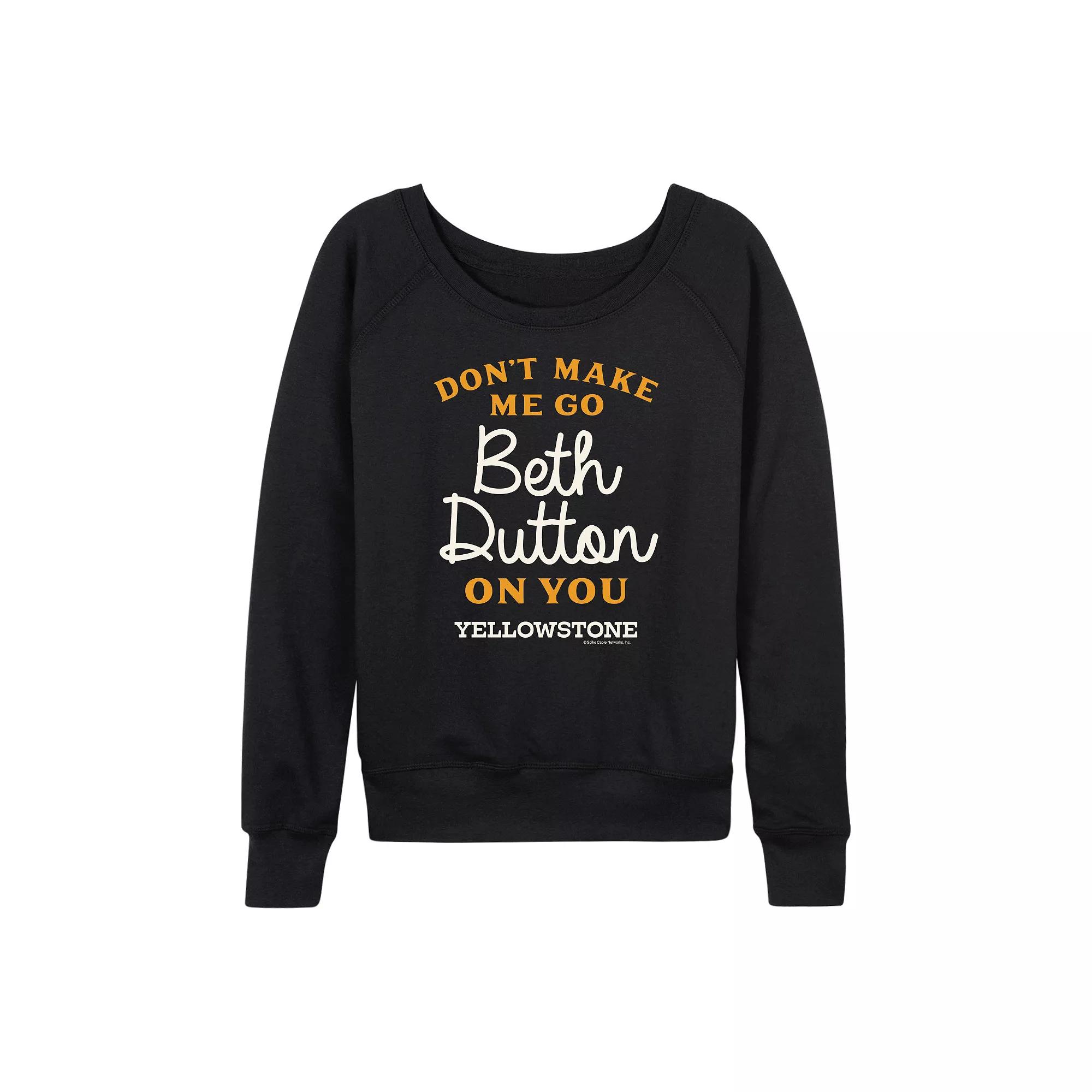 Women's Yellowstone Don't Make Me Go French Terry Long Sleeve Tee,  Product Image