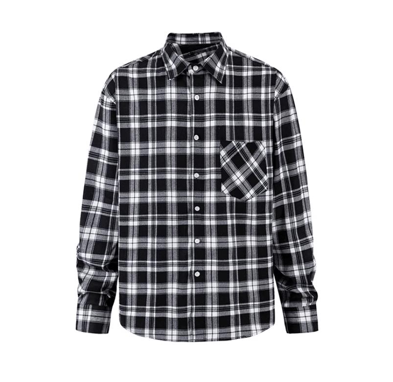 RT No. 12316 BLACK & WHITE PLAID SHIRT Product Image