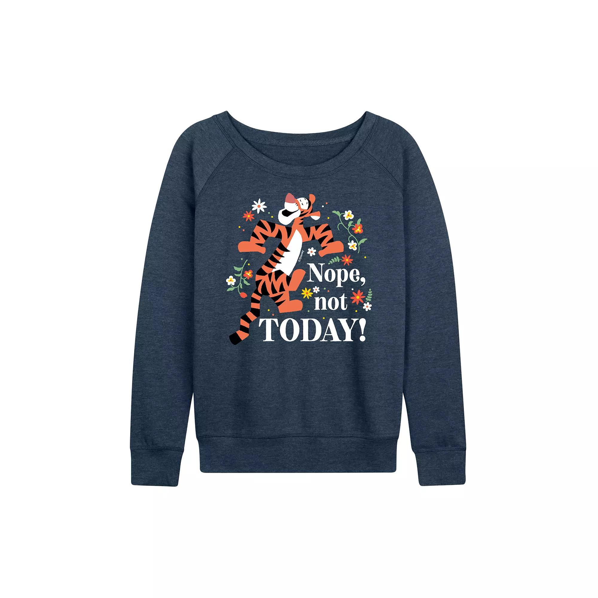 Disney's Winnie the Pooh Tigger Women's Nope Not Today French Terry Long Sleeve Tee, Girl's,  Product Image
