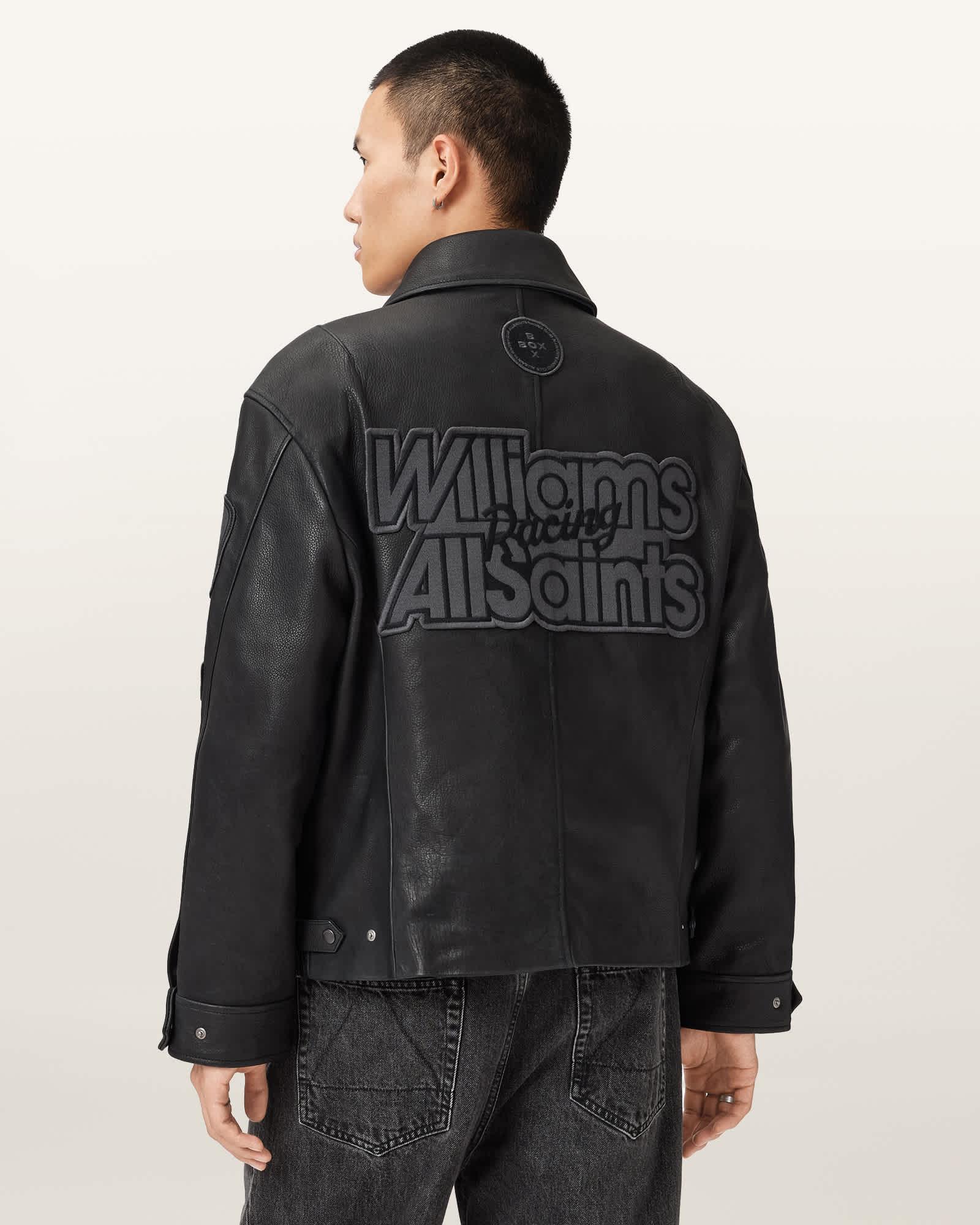Williams X AllSaints Garrison Leather Jacket Black | ALLSAINTS US Product Image