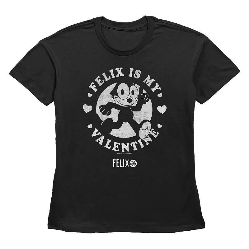 Women's Felix The Cat Felix Is My Valentine Graphic Tee,  Product Image