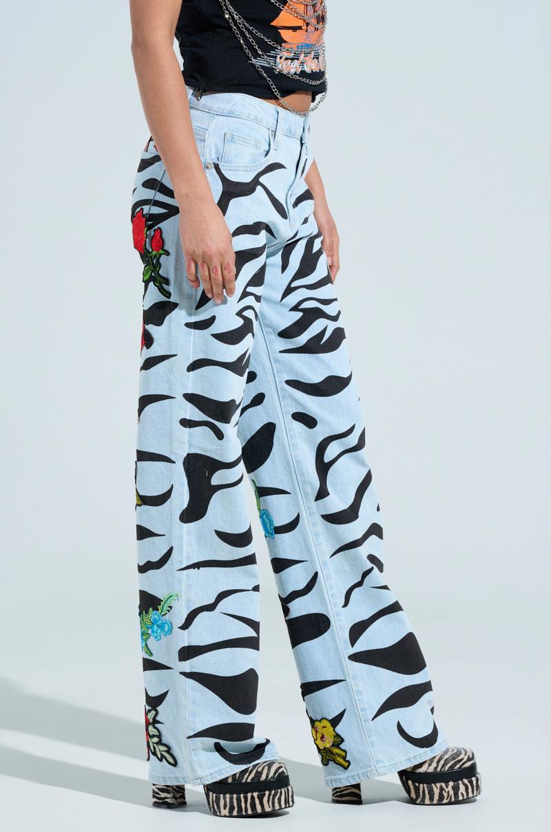 SLEEPING WITH ROSES DENIM PANT Product Image